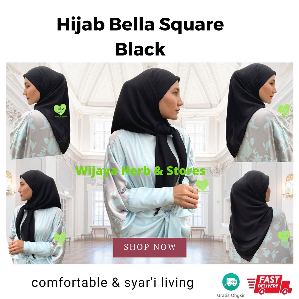 [Outfits] Hijab Bella Square Segi Empat Polos /Jilbab Bella Square / Kerudung Polos / Krudung / Kudung Bella Square