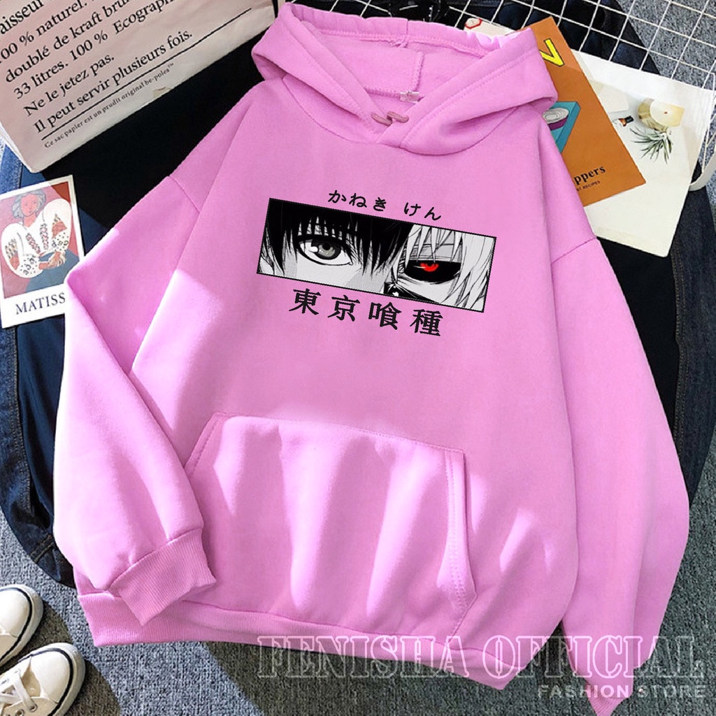 FenishaStore Sweater Hoodie Wanita Anime Tokyo Ghoul Kaneki Ken Eyes