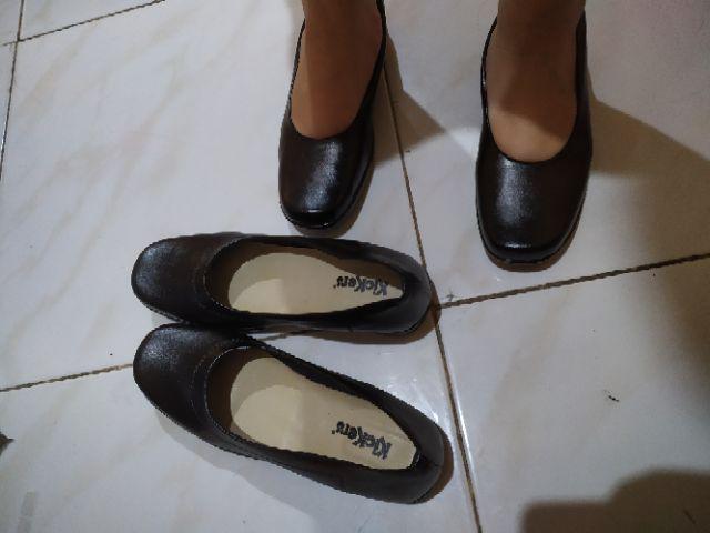 Haffand Sepatu Pantofel Wanita Hitam Hak 3 Cm Cewek Sekolah Kantor Paskibraka Paskib Paskibra A01ss