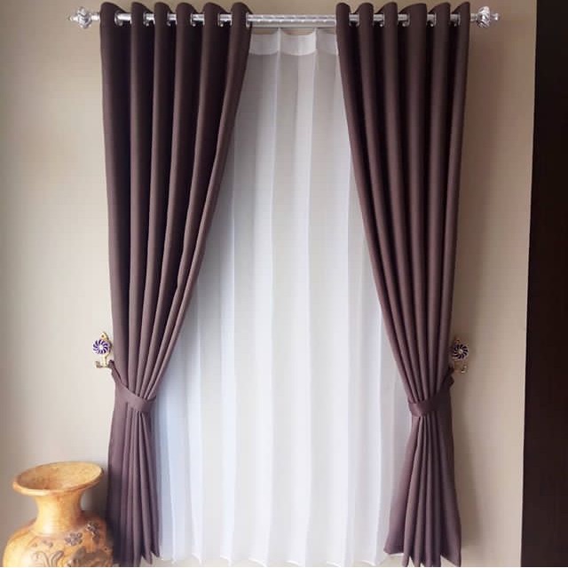 Gorden blackout coklat polos