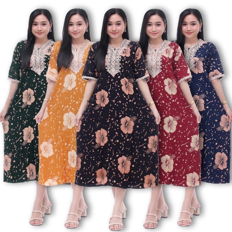 ✅🆓🆙 Daster Viral Serut Busui/Daster viral motif DASTER ARAB ZAHIRA MIDI | RESLETING DEPAN | RAYON SUPER | RENDA MILO ORI KAIN TEBAL GRID A-Dastr Bunga sepatu A