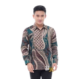 Kemeja Batik Pria Modern Lengan Panjang Casual Modis Slim Fit Trendy Masa Kini OL 162