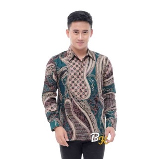 Kemeja Batik Pria Modern Lengan Panjang Casual Modis Slim Fit Trendy Masa Kini OL 162