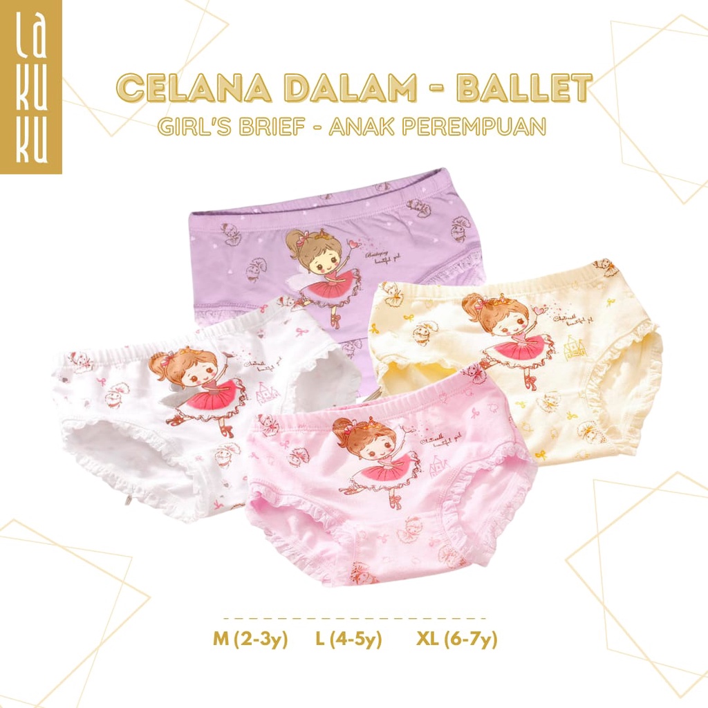 Lakuku - Celana Dalam Anak Perempuan Underwear Katun Brief Ballerina