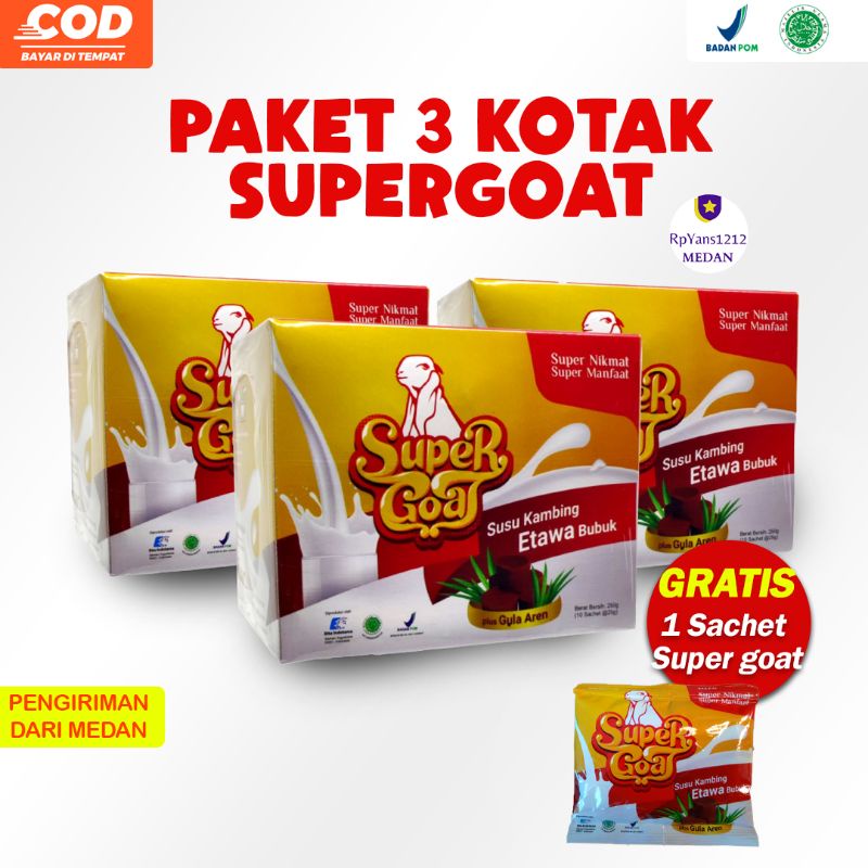 Jual PAKET 3 KOTAK SUPER GOAT DENGAN GULA AREN GRATIS 1 SACHET SUPER ...