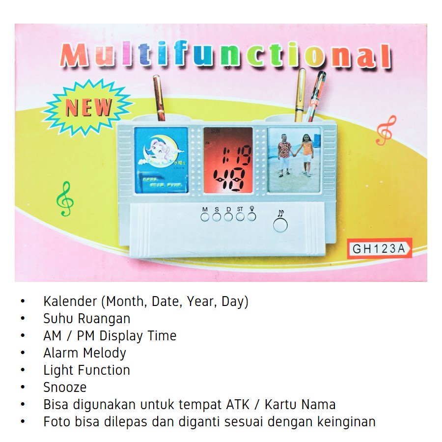 Jam Digital Smart Alarm Digital Clock With Photo Frame Ada Tempat Foto Free Baterai