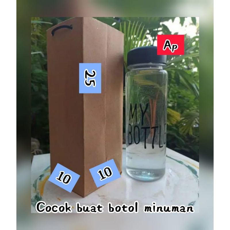

Paper Bag Polos uk 10x10x25 ~ 125gsm ~ Cocok buat Botol Minuman