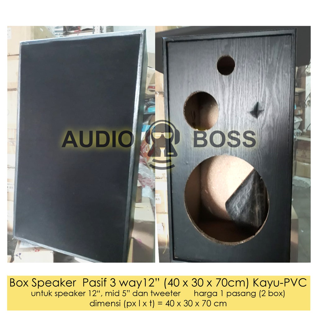 Box Boks Speaker Speker 12in 12 inch Pasif 3 way 12” (40x30x70 cm) 40 x 30 x 70 cm kayu PVC