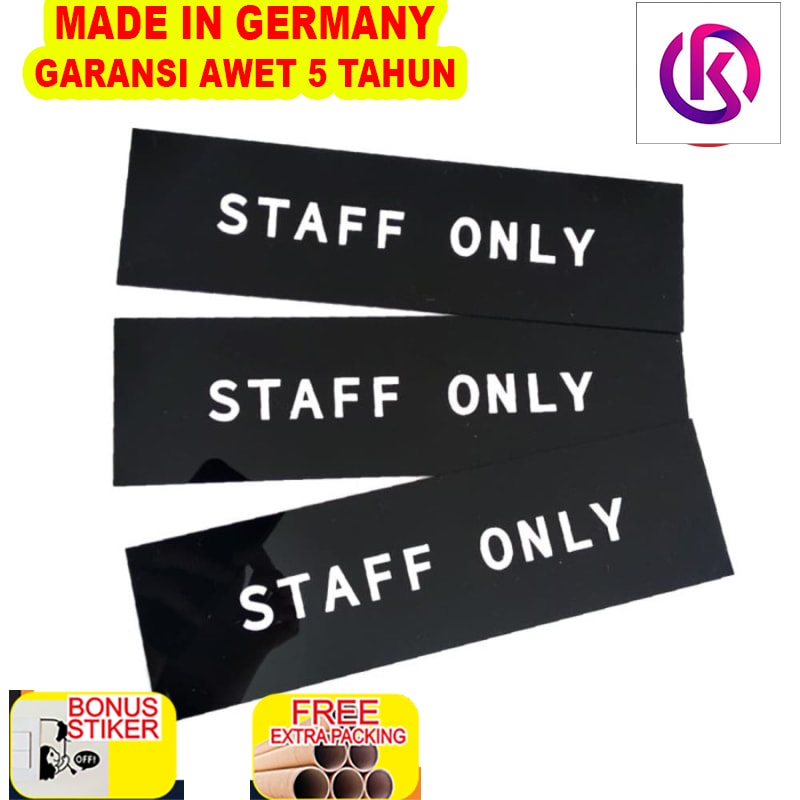 

Grosir Sign Signage Papan Tulisan Acrylic Toilet / Staff Only Acrylic