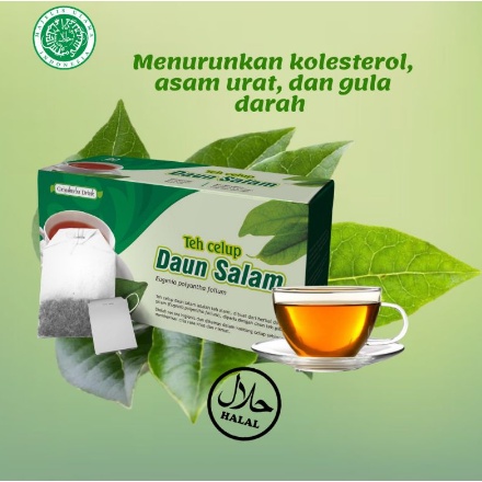 TEH HERBAL DAUN SALAM. MENGOBATI ASAM URAT REUMATIK KOLESTEROL DAN MENURUNKAN HIPERTENSI SERTIFIKAT BPOM Original HALAL