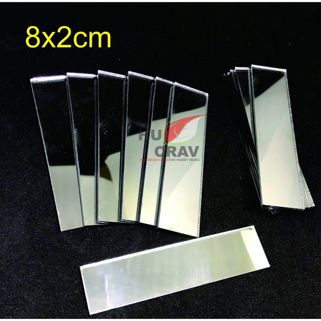 

Bahan Akrilik Papan Nama Dada Acrylic Nametag mirror Silver 8x2cm