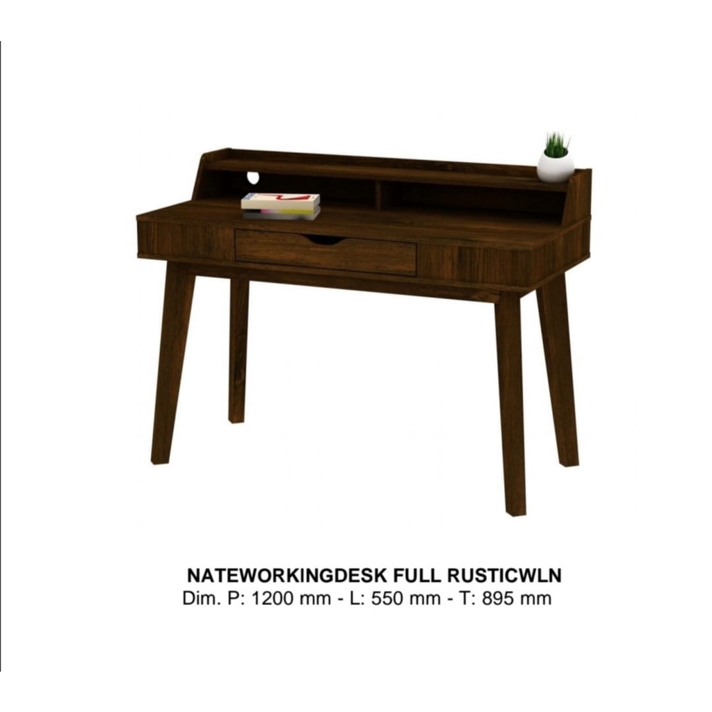 MELODY Meja Belajar Laci - Meja Tulis Kantor Bahan MDF Kokoh Nate Working - FW Furniture