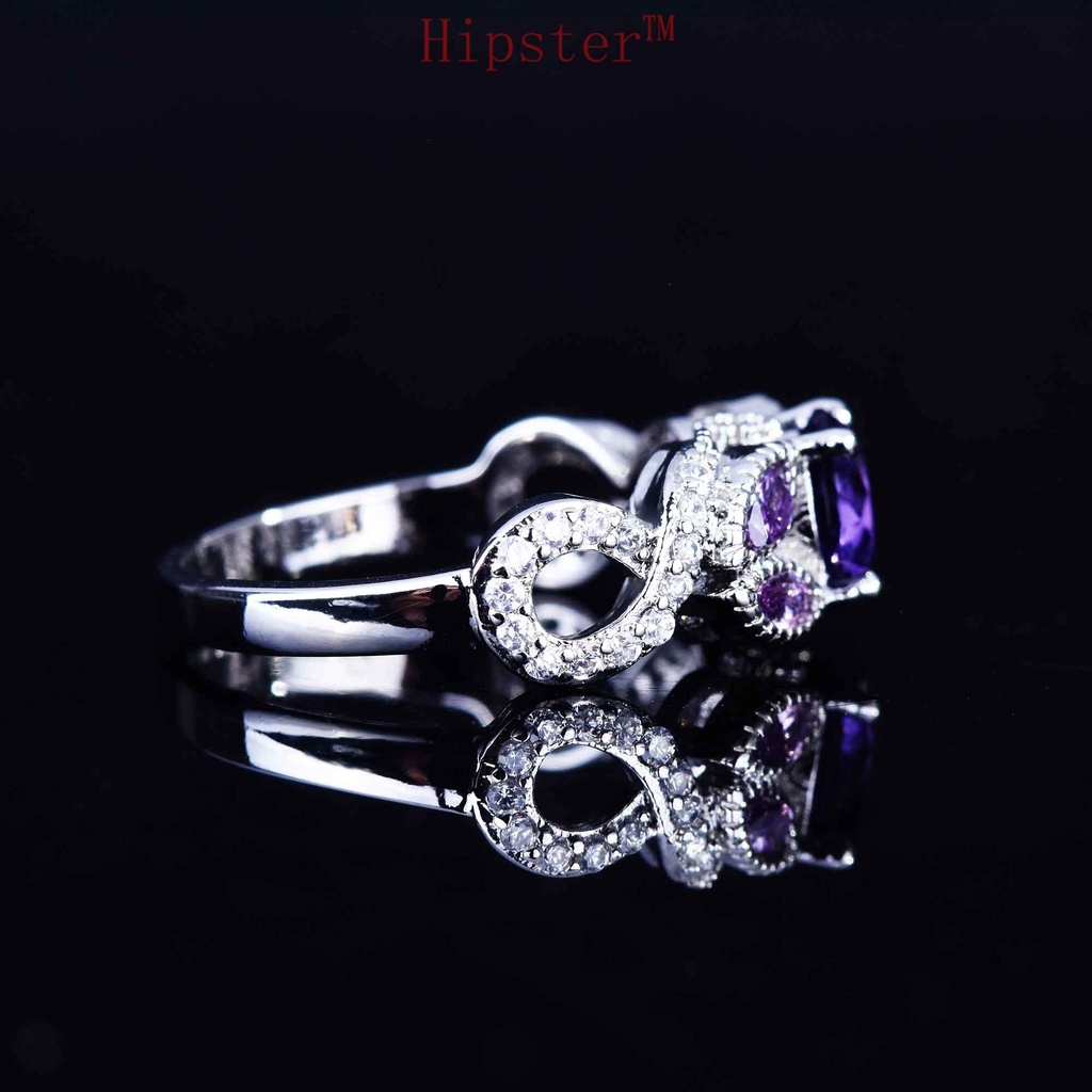 New Inlaid Amethyst Ring for Women