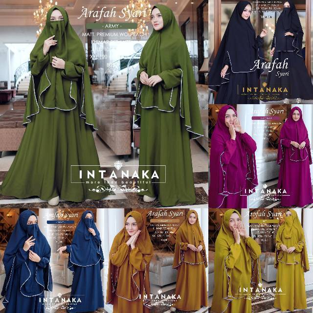 ARAFAH / RABBANI SYARI ORI BY INTANAKA GAMIS SYARI POLOS BUSUI BERCADAR MURAH WUDHU SHOLAT FRIENDLY