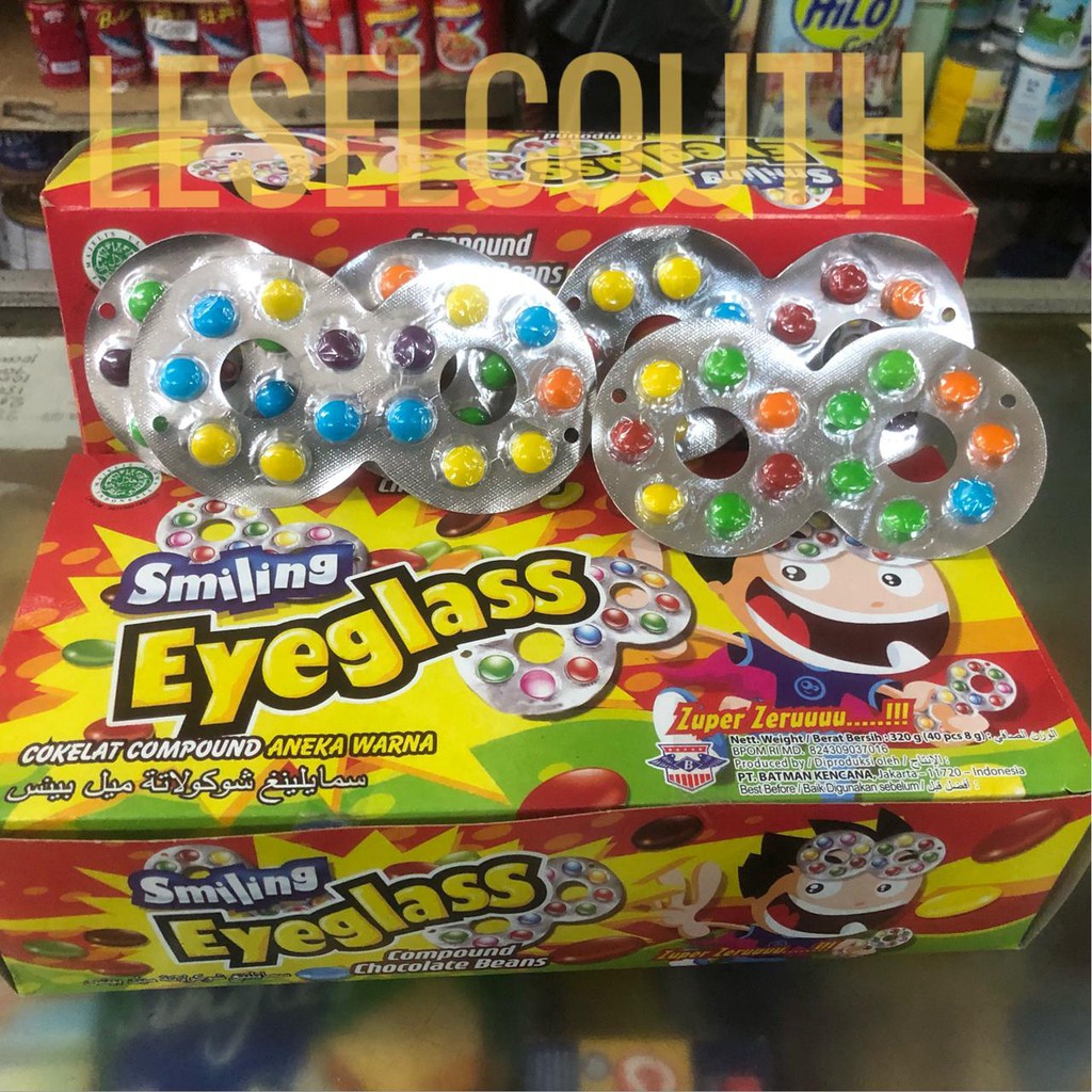 

smiling eyeglass / coklat kacamata jadul isi 40 pcs
