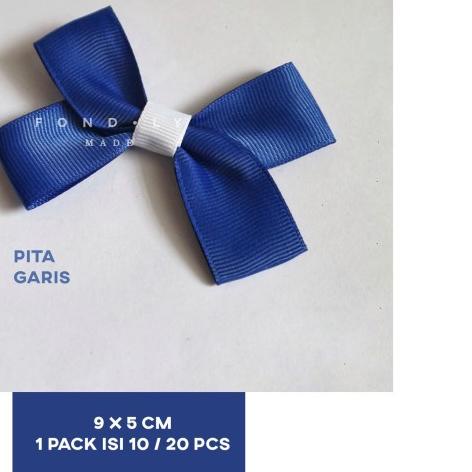 

➭ Fondly Made | Pita Hiasan Garis 2 Warna : Blue & White (isi 10 pcs) ♣