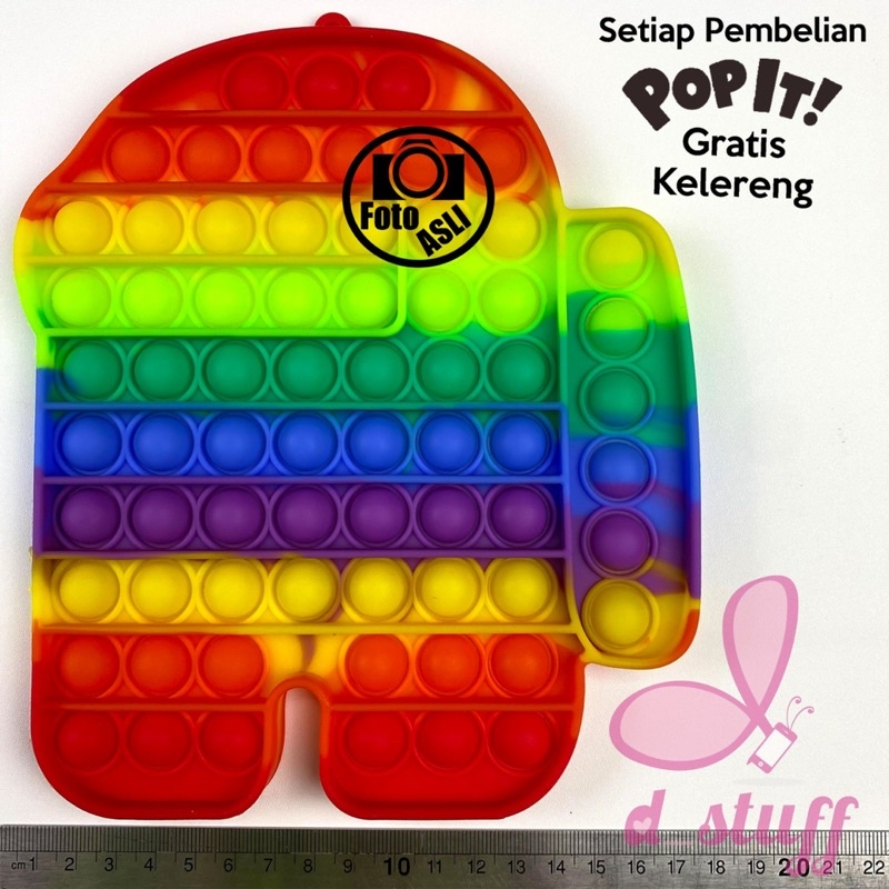 POP IT mainan Fidget Rainbow POPIT jumbo / XXL size-7