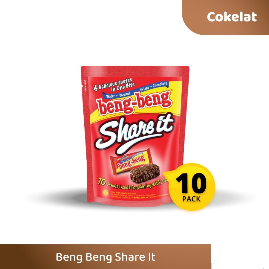 WAFER COKLAT BENG BENG SHARE IT POUCH 10PCS x 9,5GR