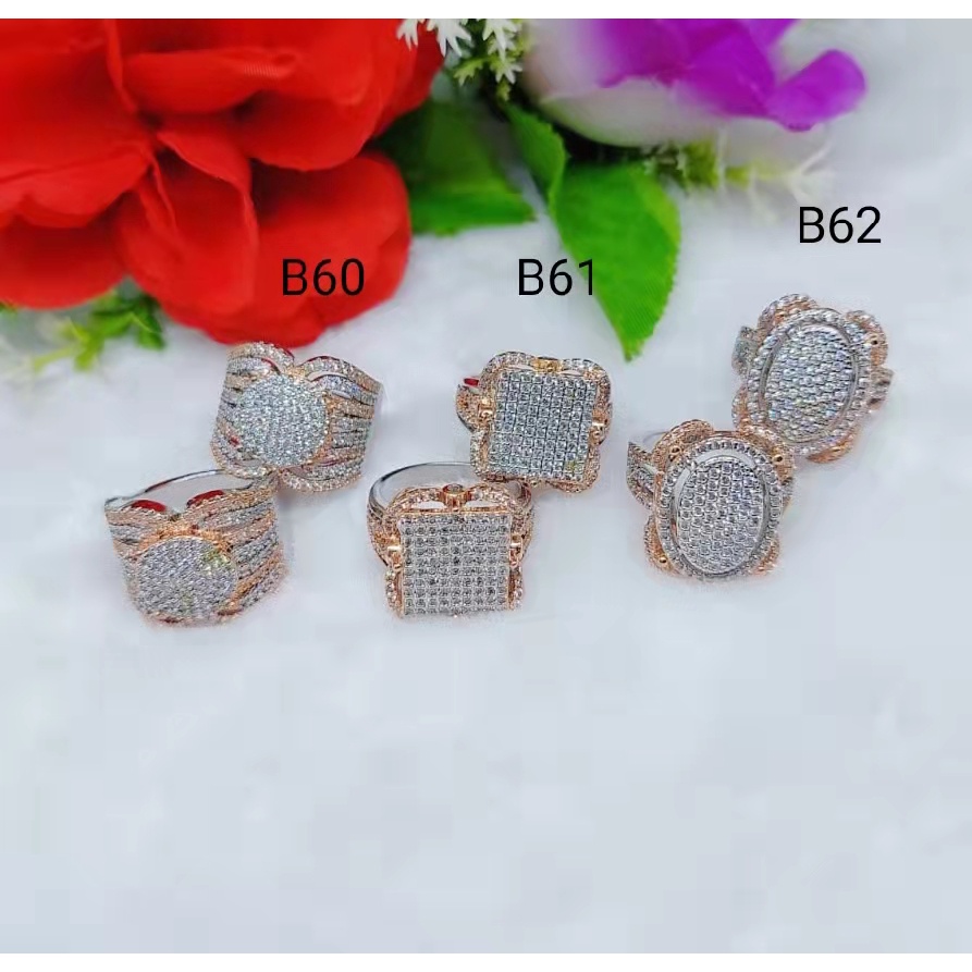 Cincin Kombinasi Permata Lapis Emas Perhiasan Fashion B60-62