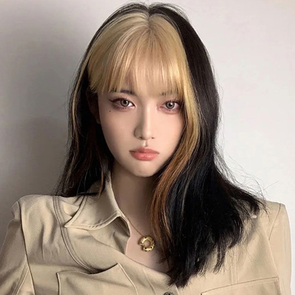 Poni Wig Poni Emas Wanita | Patch Tambahan Garis Rambut Tak Terlihat