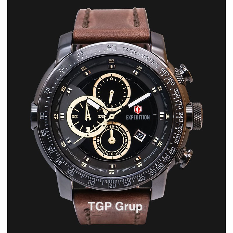 Expedition E 6372 M MLIPBAIVBO Man Black Dial Brown Leather