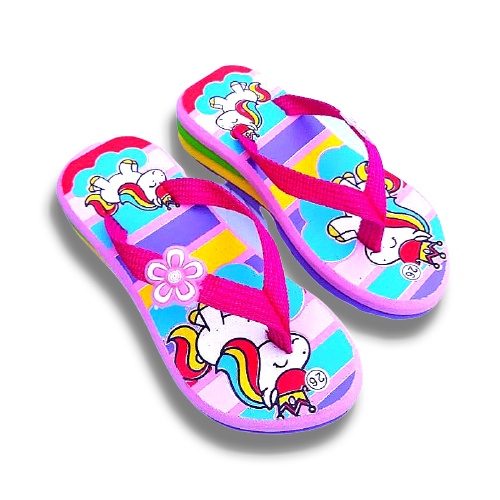 Sandal Wedges Anak Perempuan Kuda Poni Pelangi New