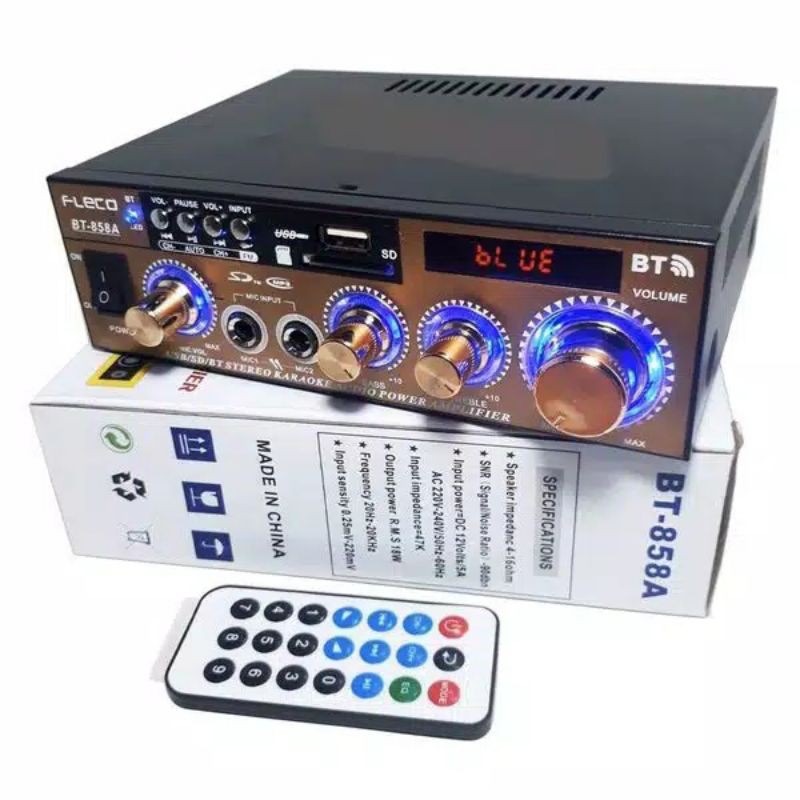 POWER AMPLIFIER BLUETOOTH FLECO BT-1858A - AMPLIFIER KARAOKE TERMURAH - AMPLI FLECO