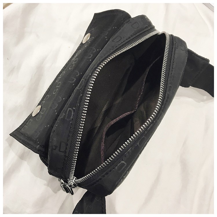 BJ15888 - BLACK/GRAY - TAS SLEMPANG PINGGANG WAISTBAG SLINGBAG TAS WANITA FASHION IMPORT MODIS ELEGAN TERMURAH TERLARIS TERBARU BAGSTORE JAKARTA TAS BATAM LT1876 ELJ5888 CR7536