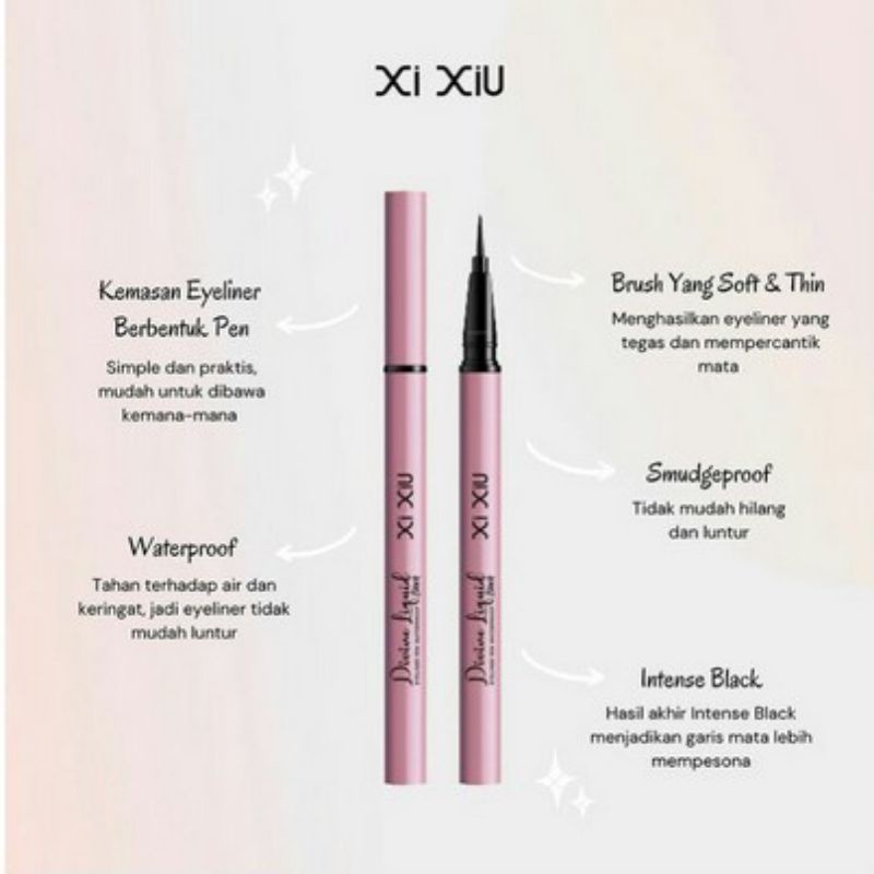 xiu xiu devine liquid eyeliner pen waterproof black 1ml