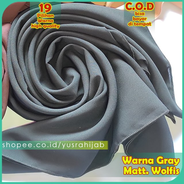 PROMO !!! Hijab Jilbab Instan Kerudung Polos Bergo Syria Basic Zaida Instant Murah Terbaru CVH-Gray