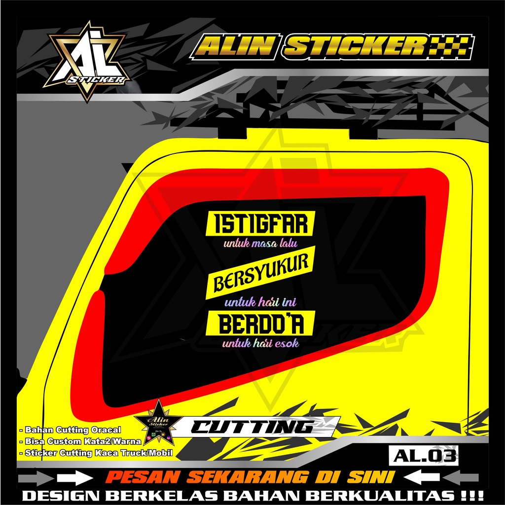 AL03 Sticker skotlet cutting truk canter  L300  Kaca Mobil Truk