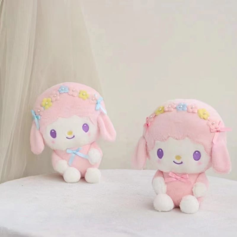 Boneka little twin bando bunga bahan plush