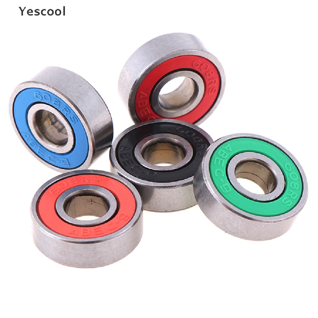 Yescool 5Pcs ABEC-9 608RS Bearing Roda roller Untuk skateboard / Skuter