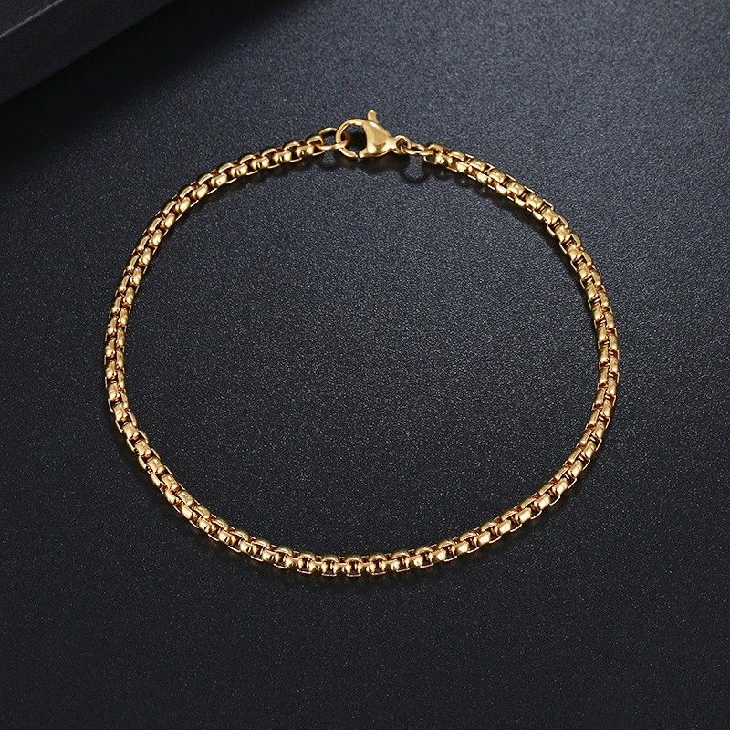 Gelang tangan titanium pria wanita model rollo warna gold silver anti karat anti luntur