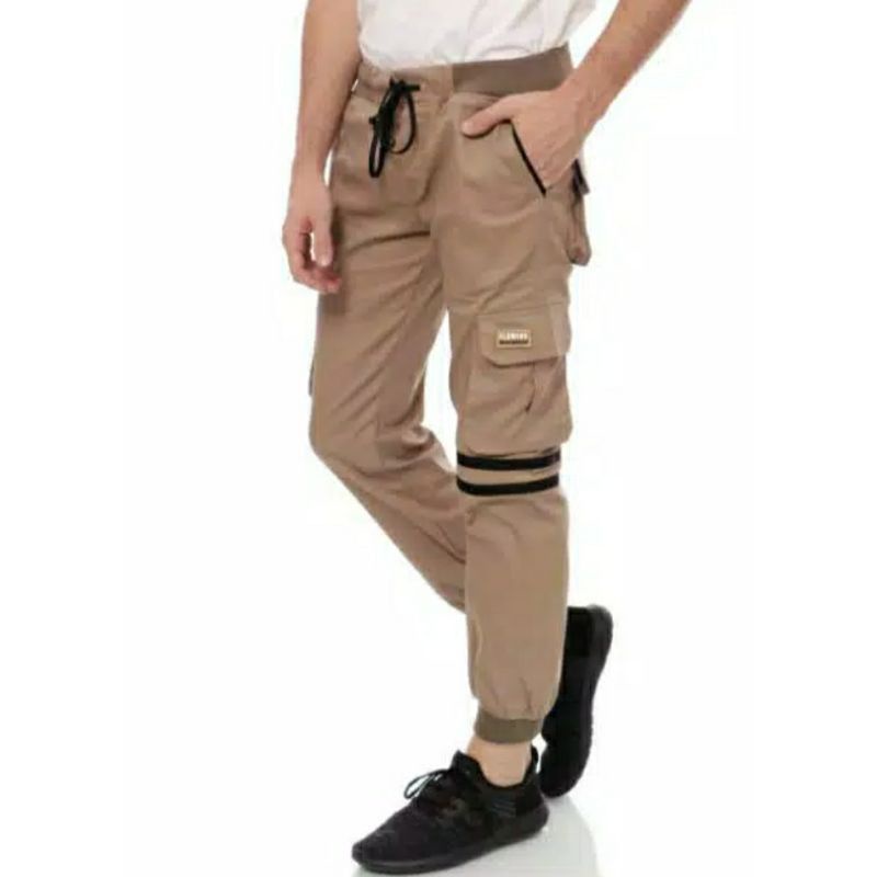 Celana Cargo Rip Jogger List Naruto Celana Kimpul Saku Samping Pinggang Karet Melar Trend Masa Kini Stylis