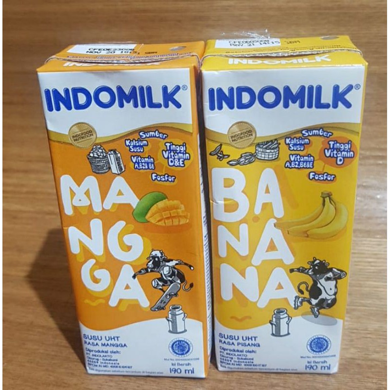 

susu indomilk rasa pisang dan mangga 190 ml susu pisang susu mangga