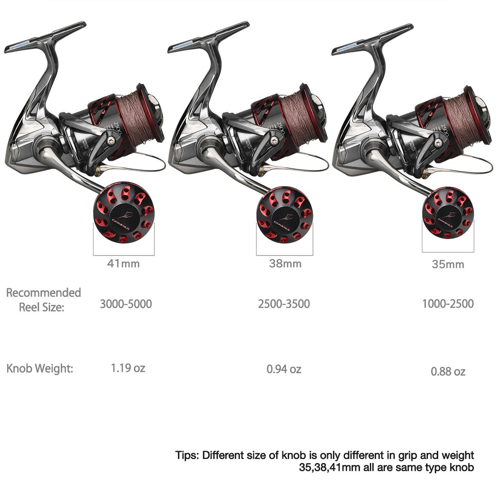 REEL HANDLE KNOB GOMEXUS ALUMINIUM 32 | 35 | 38 | 41 MM