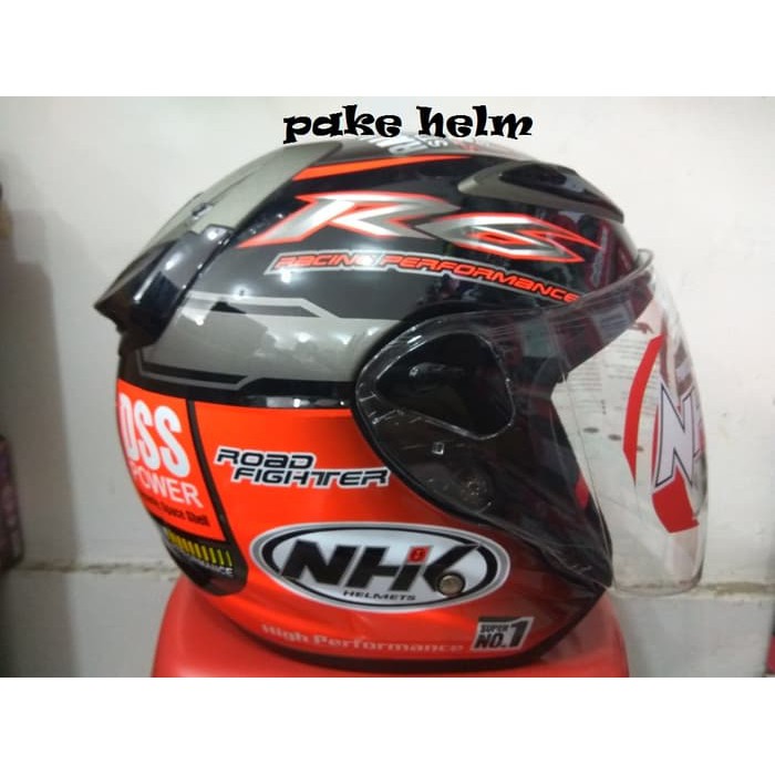 HELM NHK R6 MOTIF RALLY BLACK ORANGE HALF FACE R 6