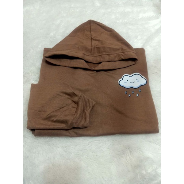 Sweater Hoodie Wanita Kekinian Korea Cloud Rain Sweter bahan fleece tebal-MILO