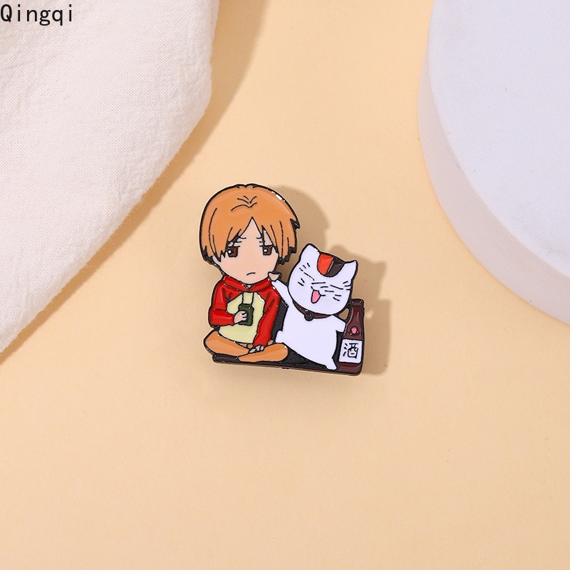 Bros Pin Enamel Desain Anime Natsume Yuujinchou Book of Friends Takashi Maneki Neko Nyanko Sensei Madara