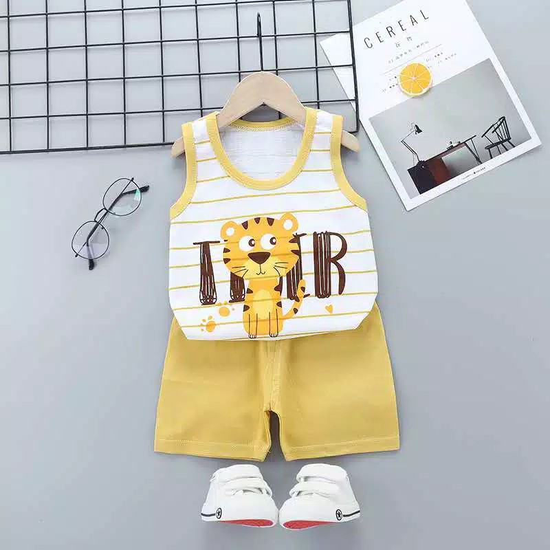 gos KIDS SUIT KENSI Setelan Anak Bahan Kaos Lengan + Celana Berkualitas Import 0-3 Tahun ebv