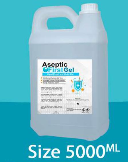 HAND SANITIZER GEL 5 LITER ASEPTIC FIRST HANDSANITIZER FRESH &amp; MOIST ANTI VIRUS BACTERIAL [TERLARIS]