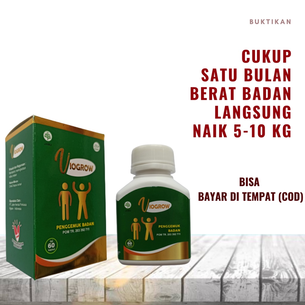 Viogrow PENGGEMUK BADAN HERBAL BPOM AMAN | Obat Penggemuk Badan Herbal Suplemen Penambah Nafsu Makan