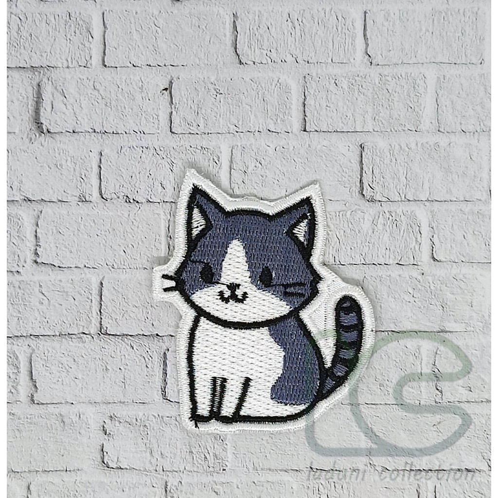 PATCH BORDIR TEMPEL KARAKTER KUCING LUCU