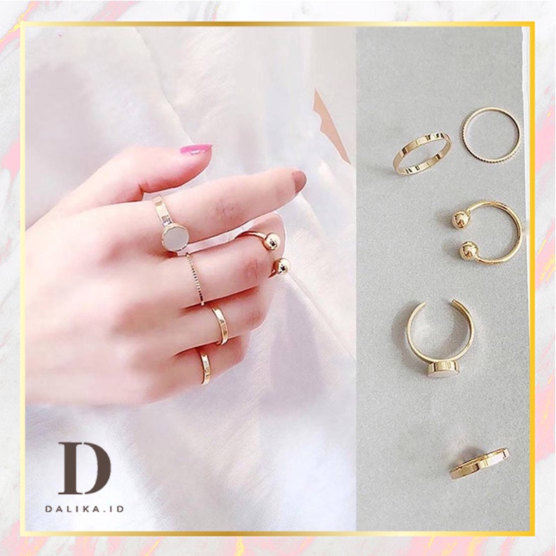 Cincin Set Fashion 5 pcs/set Retro Vintage Bohemian Korea Dalika