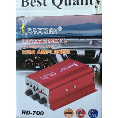 YEU0 MINI AMPLIFIER USB SD MP3 MERK RAYDEN TYPE RD 700 VQWN