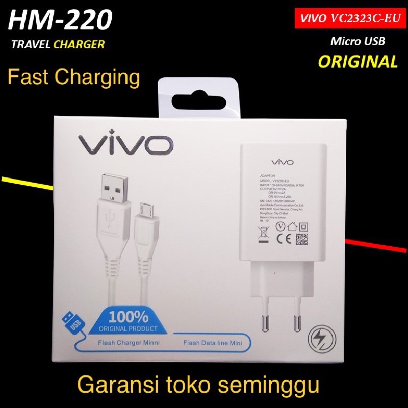 Charger Vivo Original 100% Fast Charging Micro / Type C