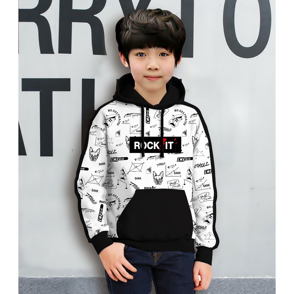 Hoodie Anak ROCK IT Anak Gaming Bahan Fleece Tebal /Jaket Anak Laki Laki/Jaket Anak Terbaru/4-11 TAHUN(FLAVA_STORE)