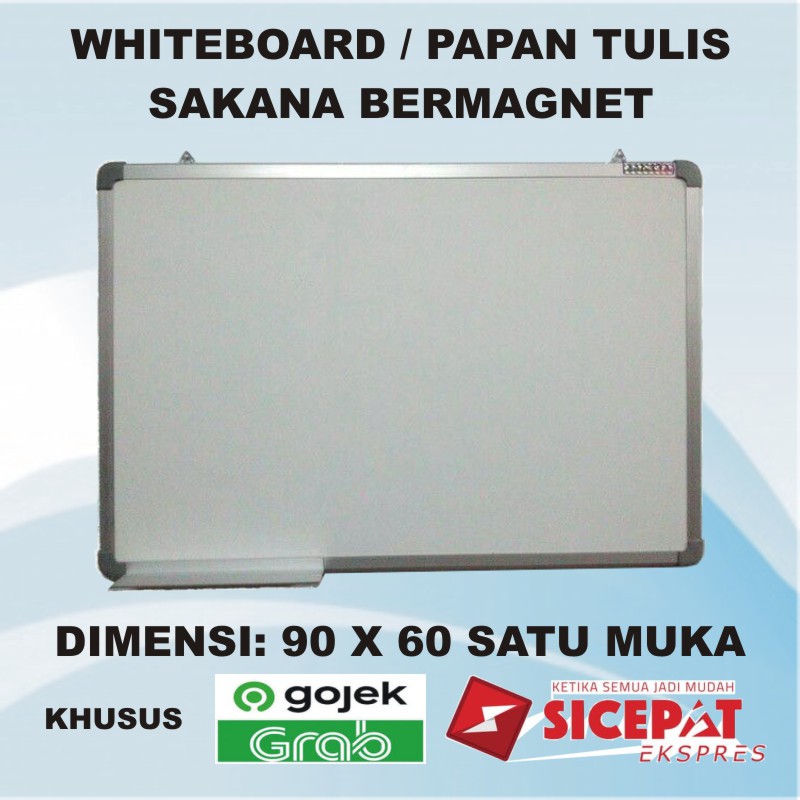 

Papan WHITEBOARD SAKANA ukuran 60 x90 papan ber magnet