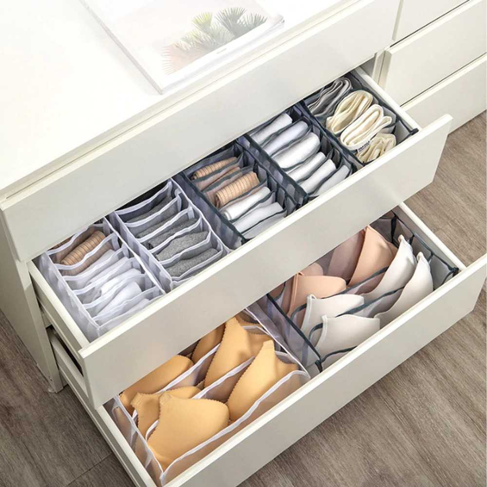 Junejour Kotak Sekat Pembatas Pakaian Closet Organizer Storage Box Penyimpanan Baju Lemari Celana